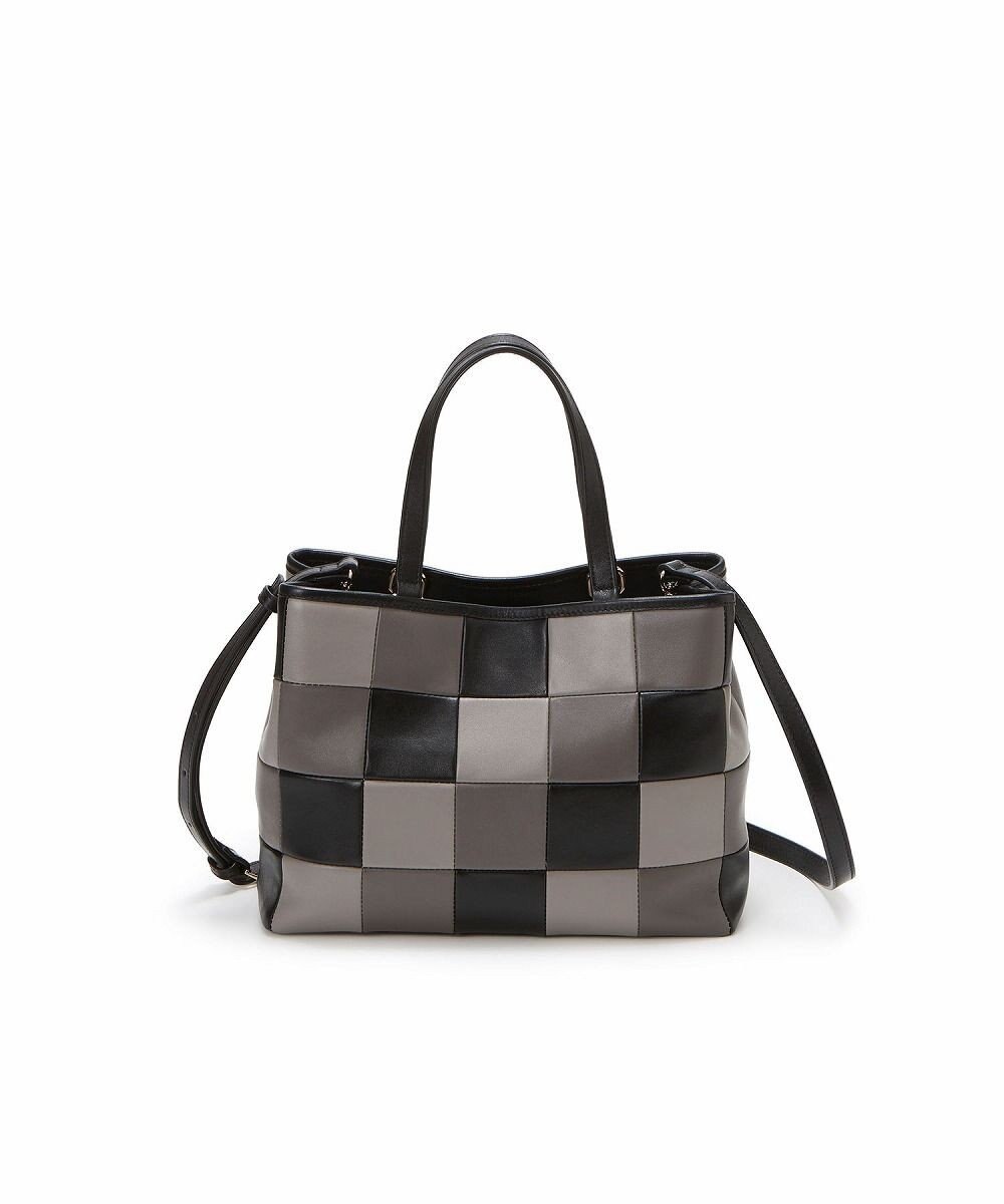 TOPKAPI 【TREASURE TOPKAPI】スムースレザー パッチワーク ショルダー付 トートバッグ 