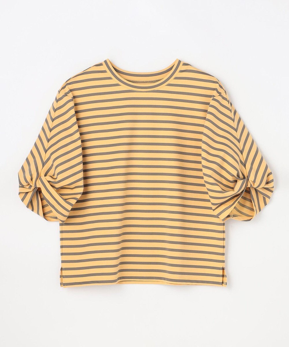 ANY L ツイストスリーブボーダートップス 