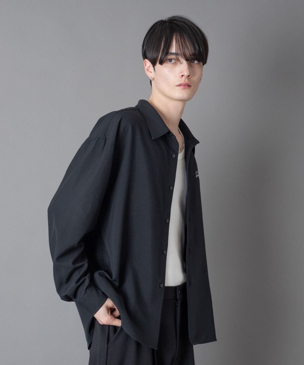 WEGO ワンポイントルーズシャツ（LS） 