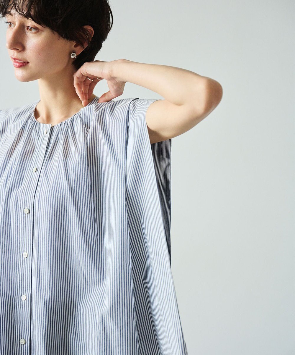 #Newans 【金子綾さんインスタライブご紹介アイテム】マルチストライプノースリーブシャツ 