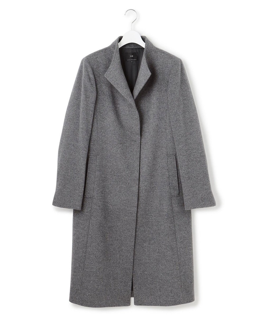 23区 L ウールカシミヤビーバー スタンドカラー  コート 