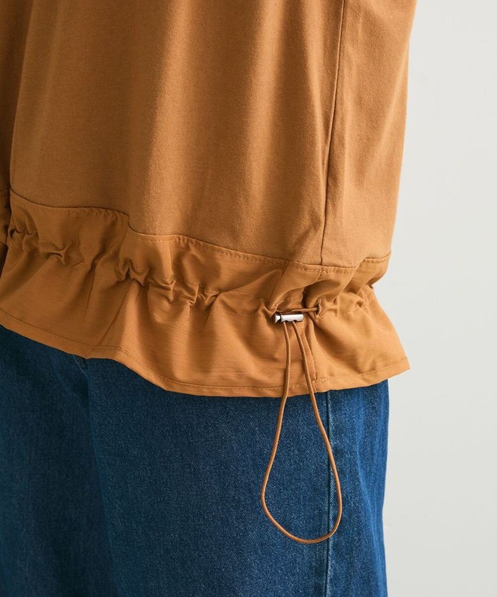 Green Parks 裾ドロスト５分袖ドッキングチュニック 