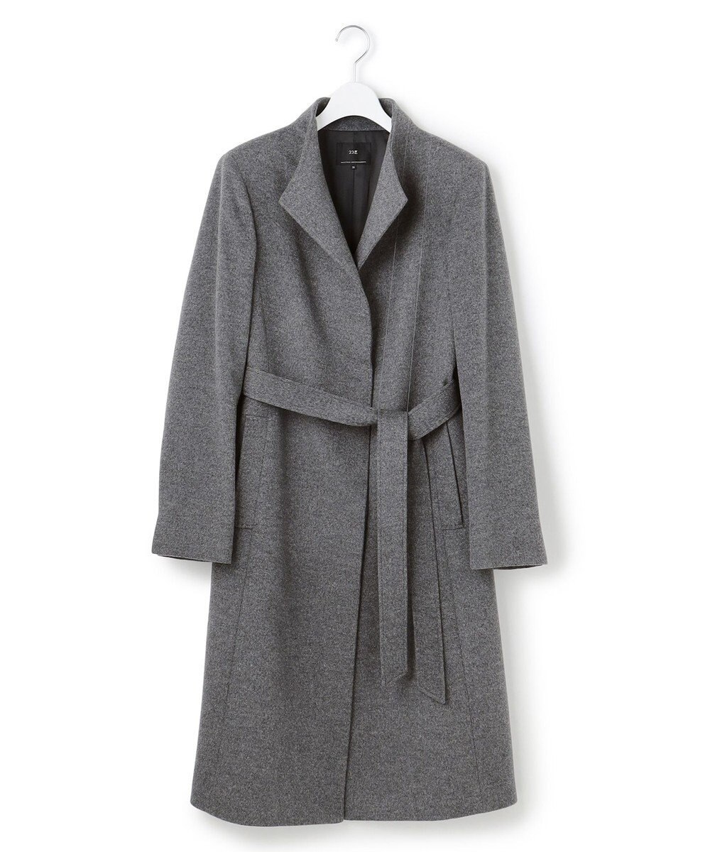 23区 L ウールカシミヤビーバー スタンドカラー  コート 