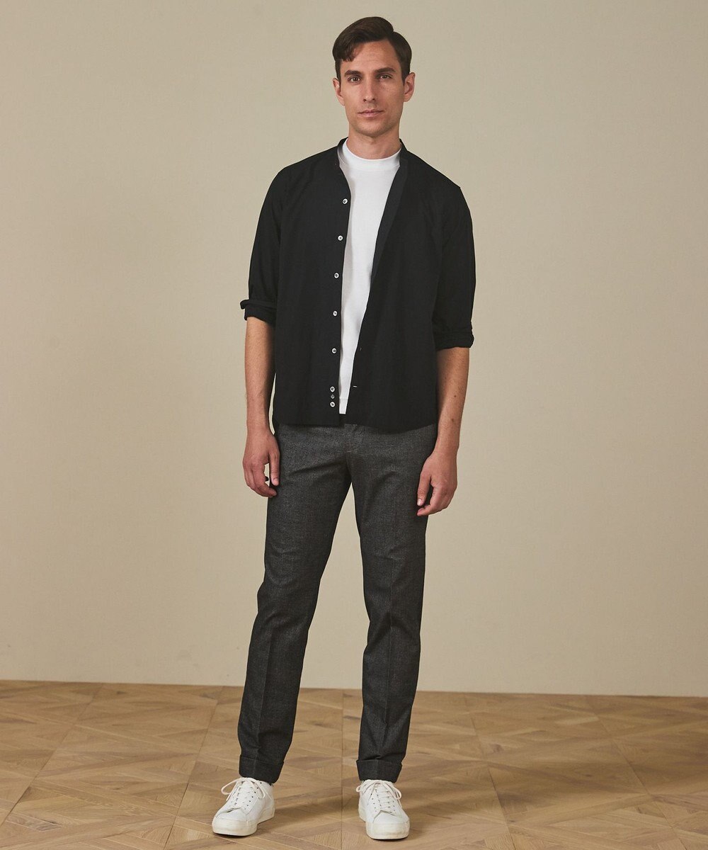 GOTAIRIKU 【シワになりにくい/洗える】ＴＣブロード シャツ_バンドカラー 