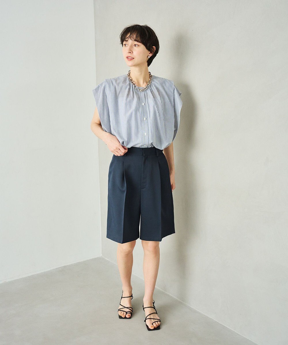 #Newans 【金子綾さんインスタライブご紹介アイテム】マルチストライプノースリーブシャツ 