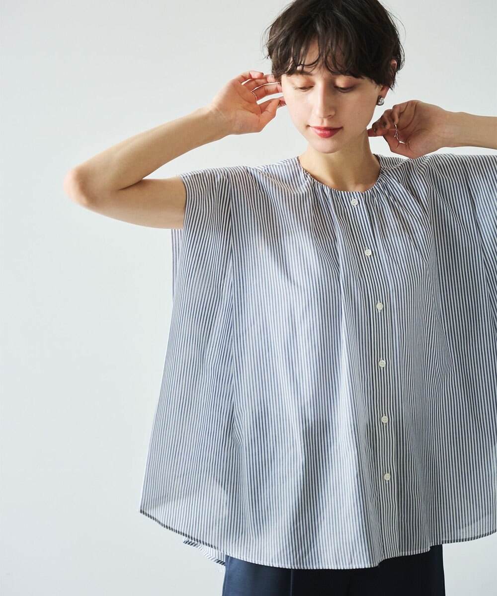 #Newans 【金子綾さんインスタライブご紹介アイテム】マルチストライプノースリーブシャツ 