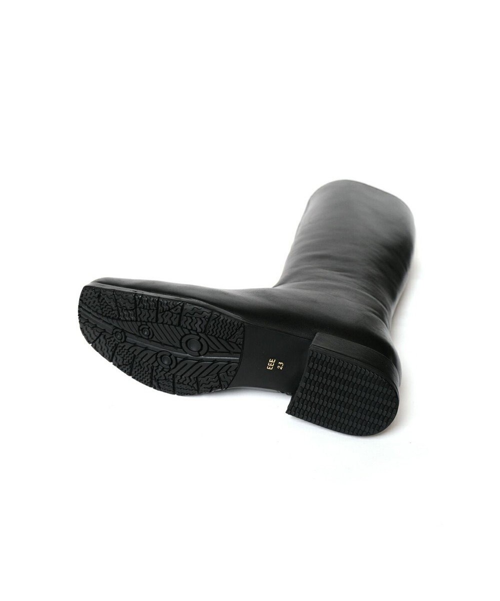 Pointer 本革ローヒール スクエアトゥロングブーツ 