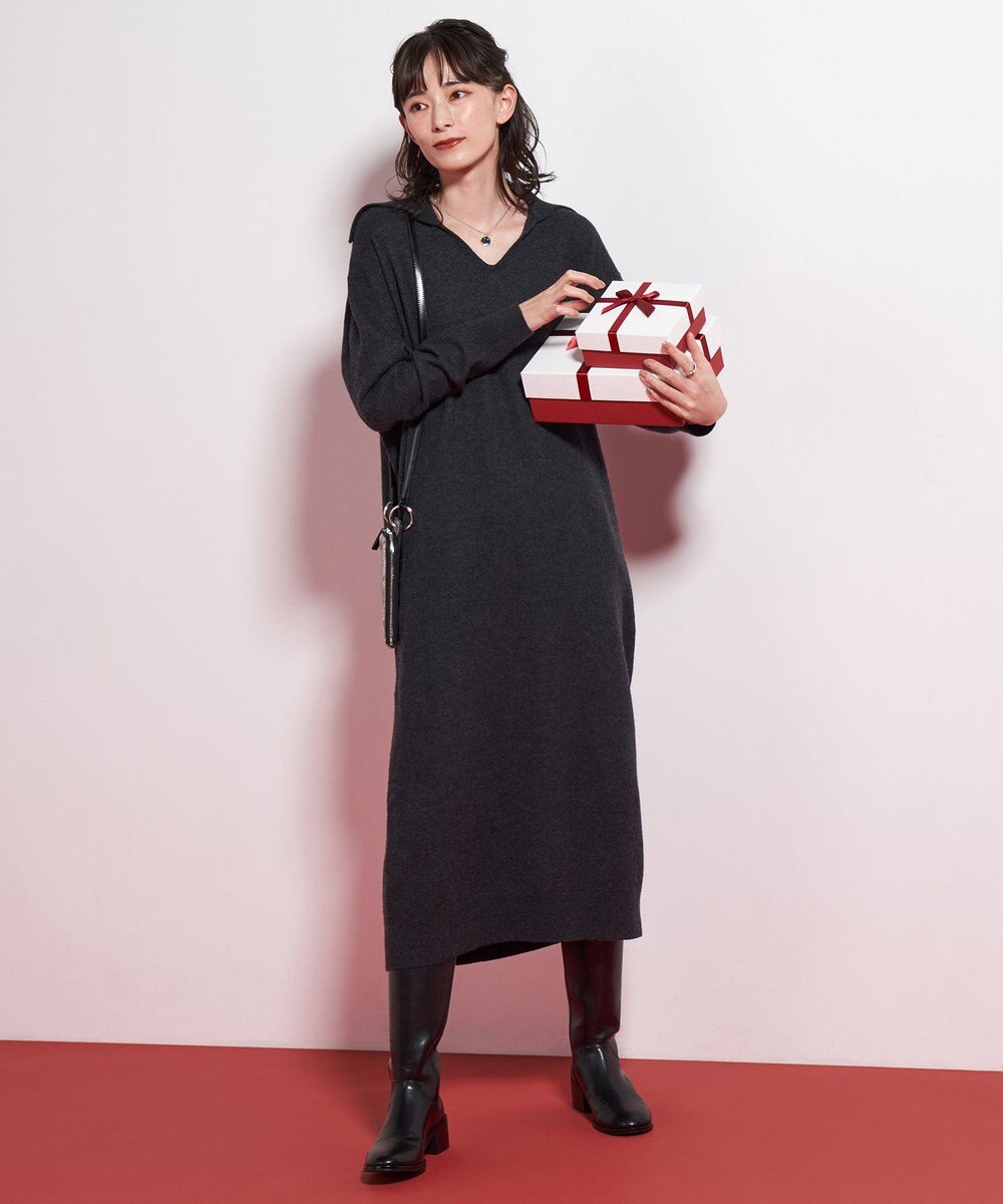 ICB L ミルドウール ニットワンピース 