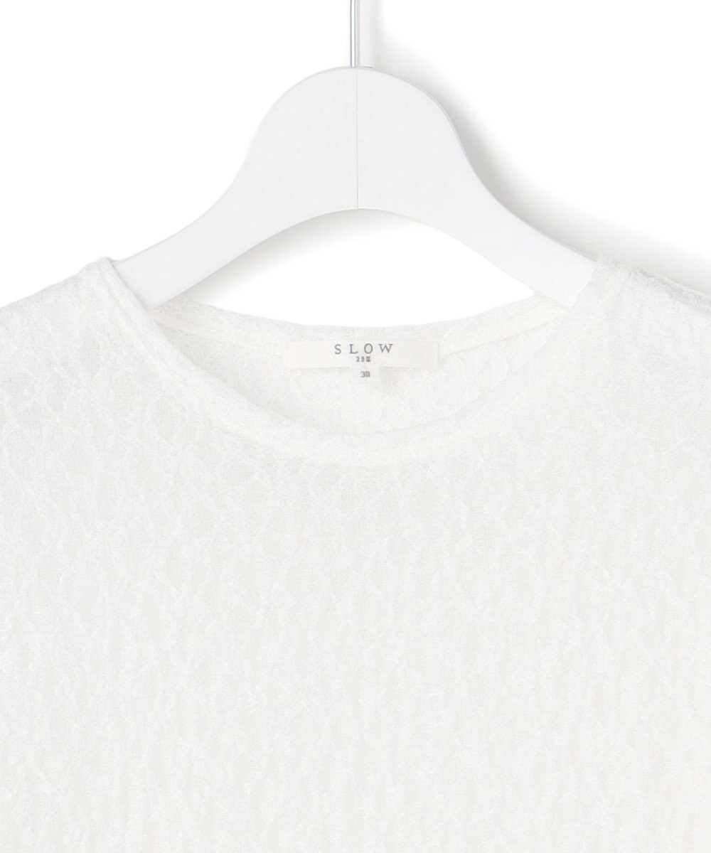 23区 L 【SLOW/一部店舗限定】リンクルレース シアー カットソー 