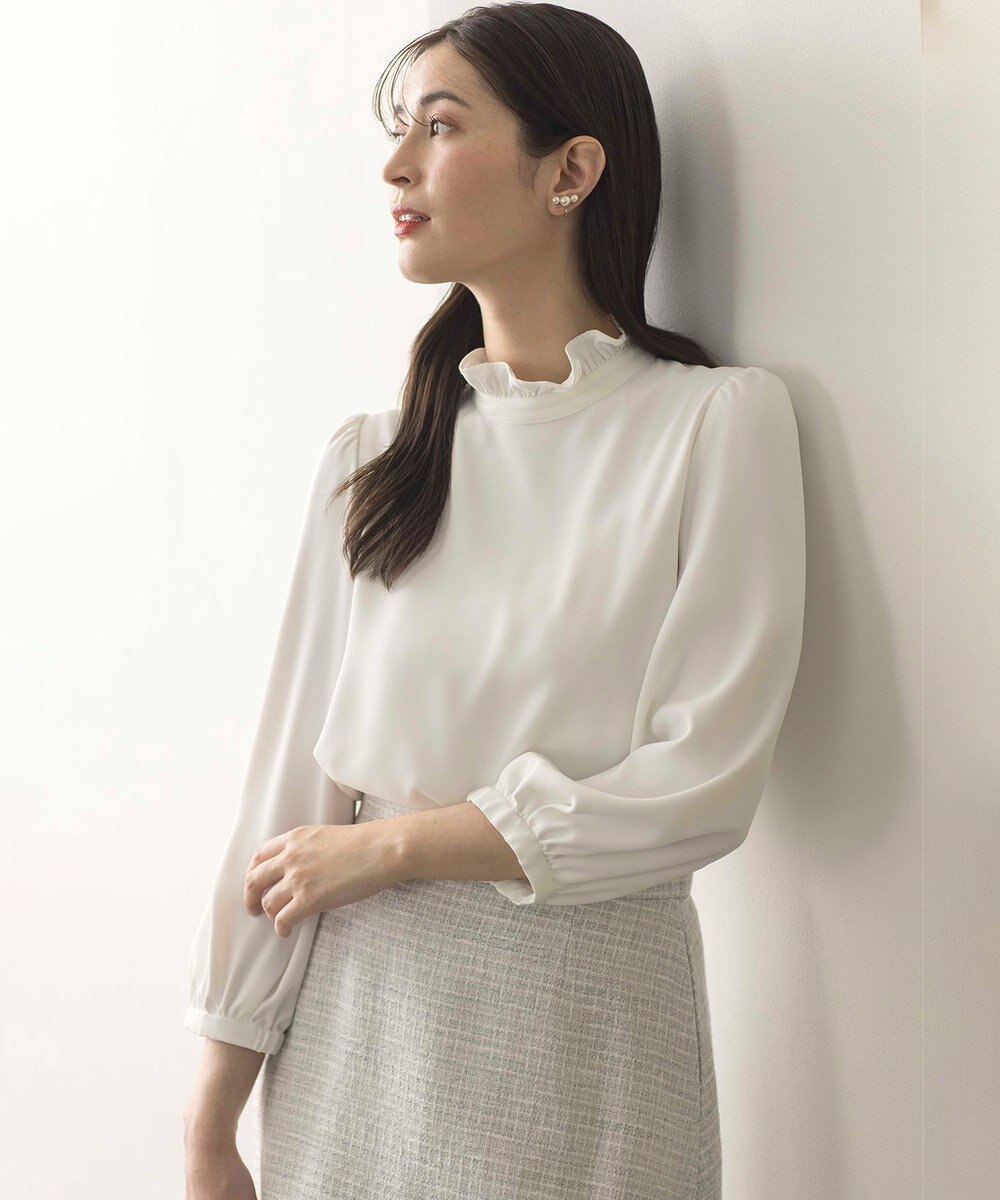 組曲 L 【KUMIKYOKU NAVY】ジョーゼットシフォン ブラウス 