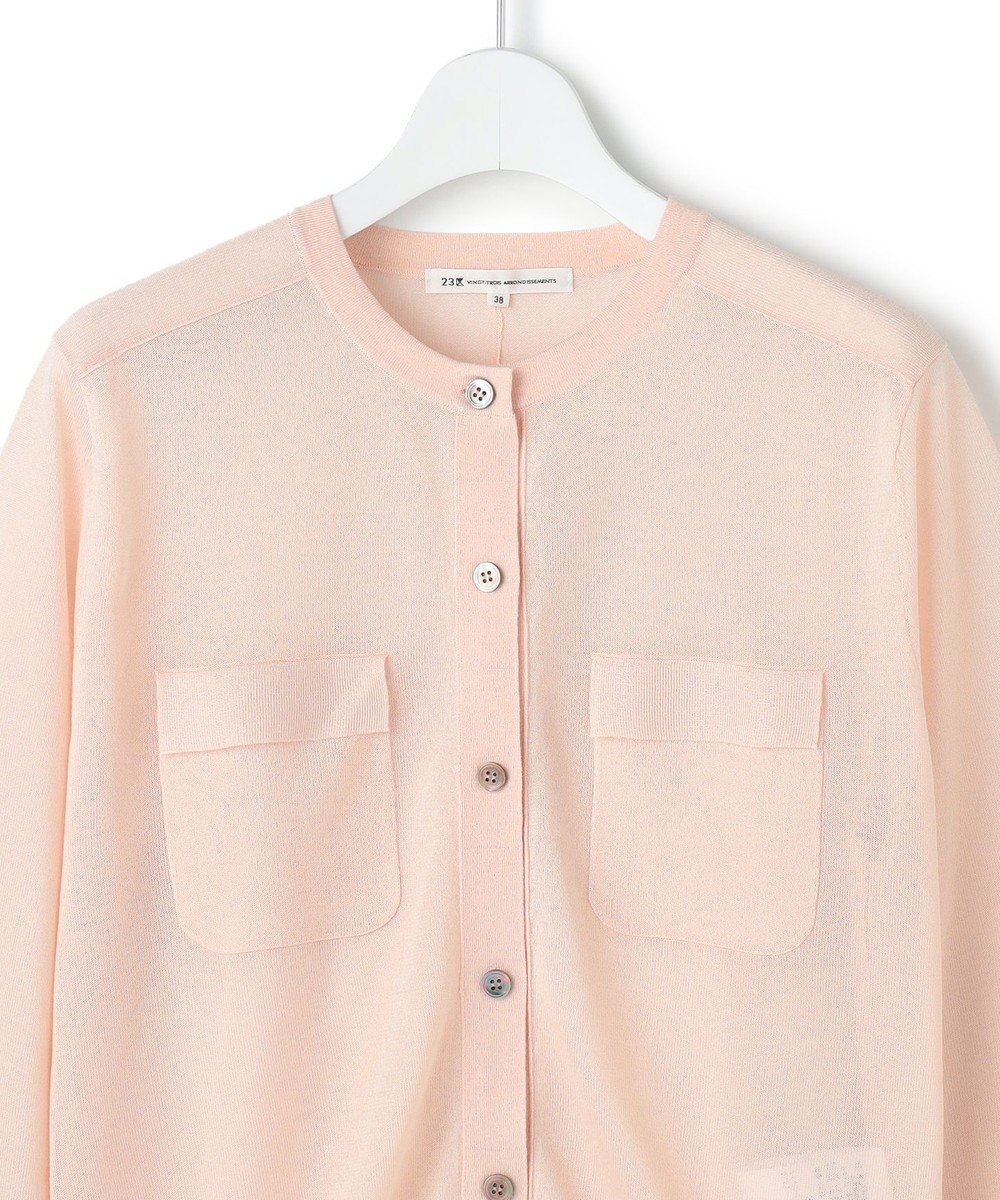 23区 【先行予約/WEB&一部店舗限定カラーあり】シャイニーシアー フラップポケット カーディガン 