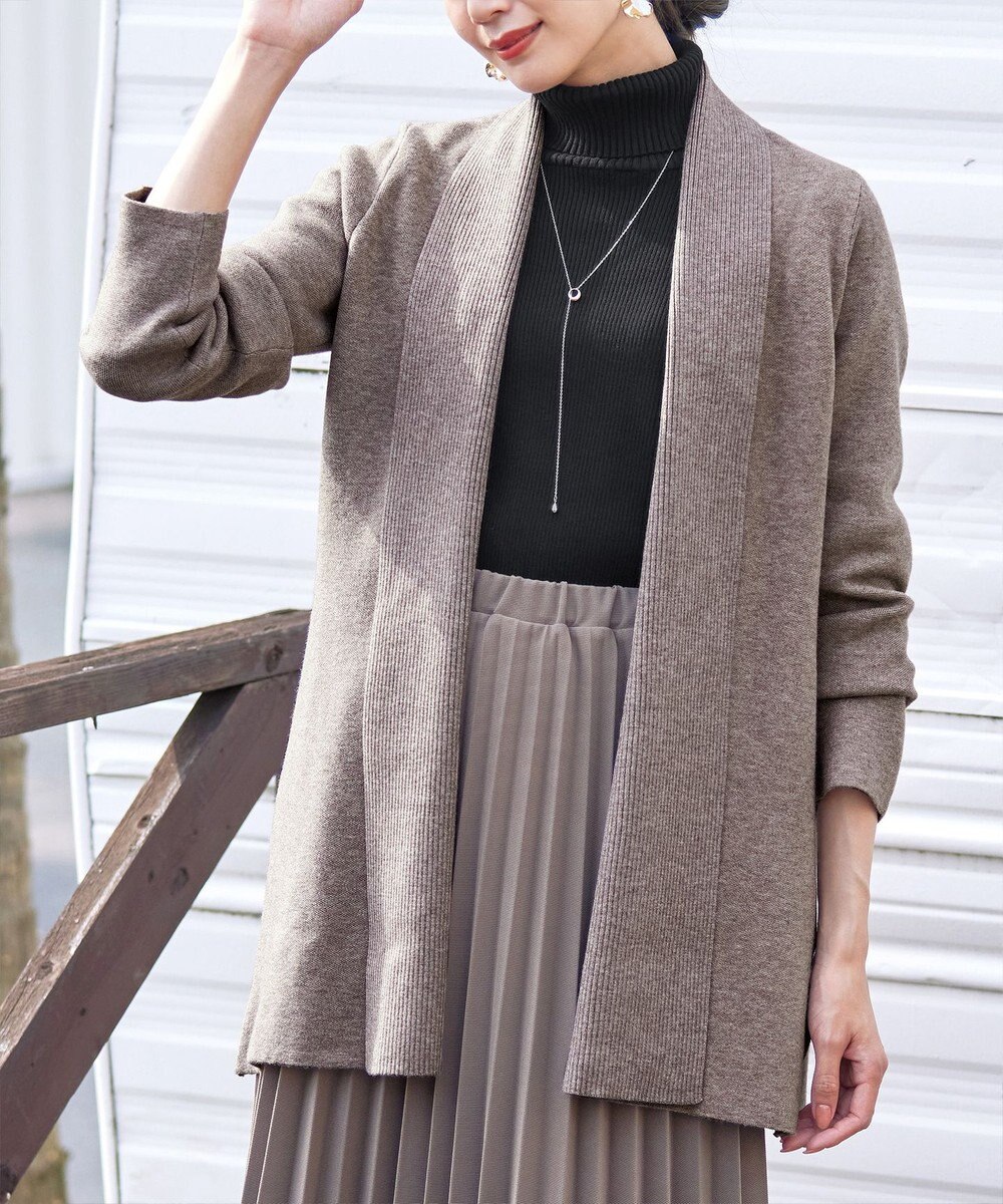 Tiaclasse 【新色追加・洗える】ミラノリブミドル丈カーディガン 