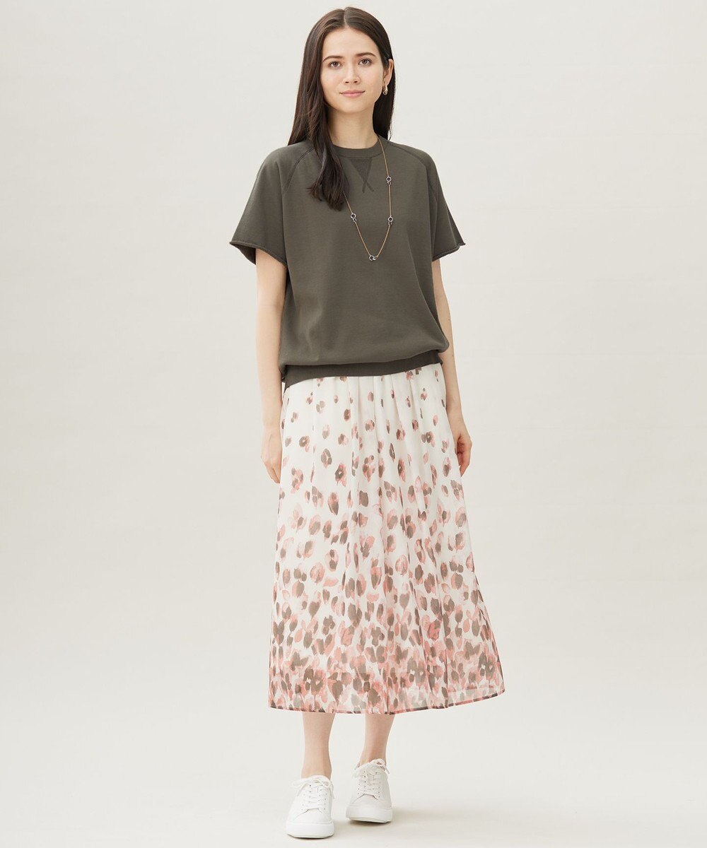 自由区 L 【洗える】グラデーションペタルプリント スカート 