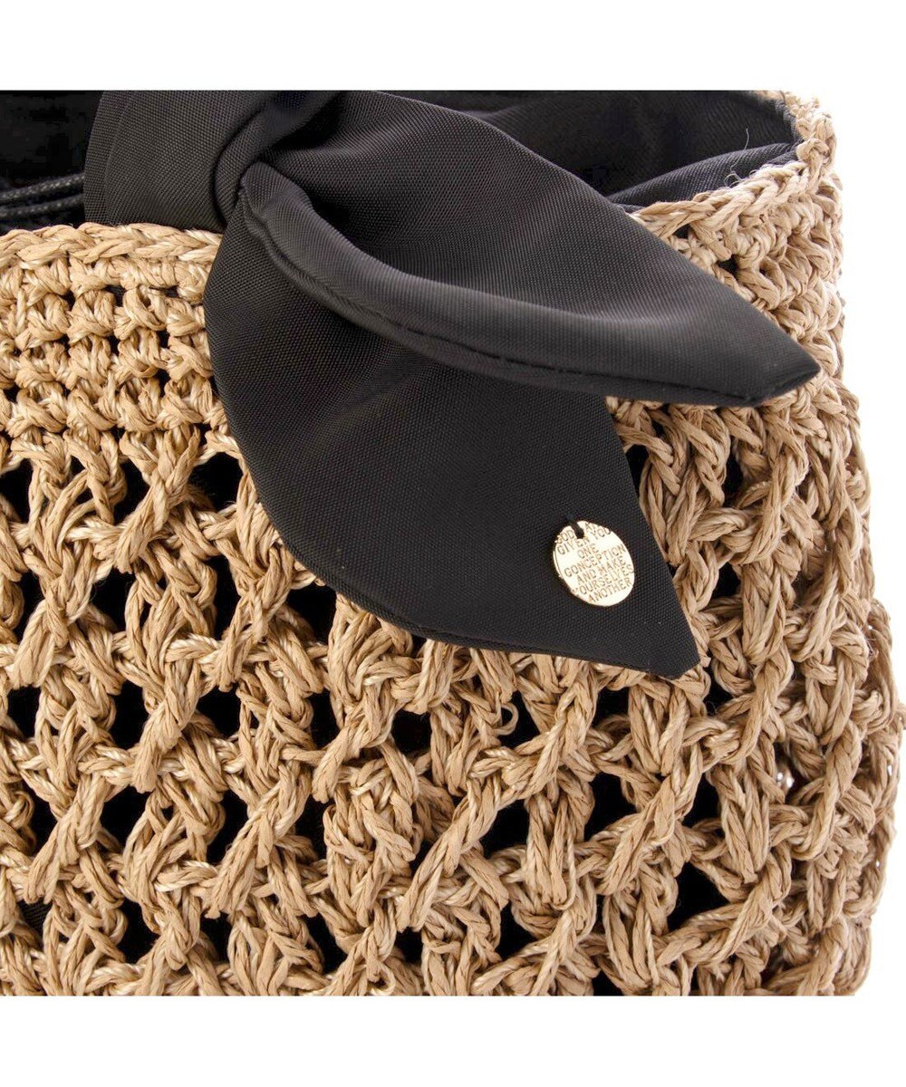 UNBILLION カシュカシュ cachecache / 下がりリボン柄編みトート 