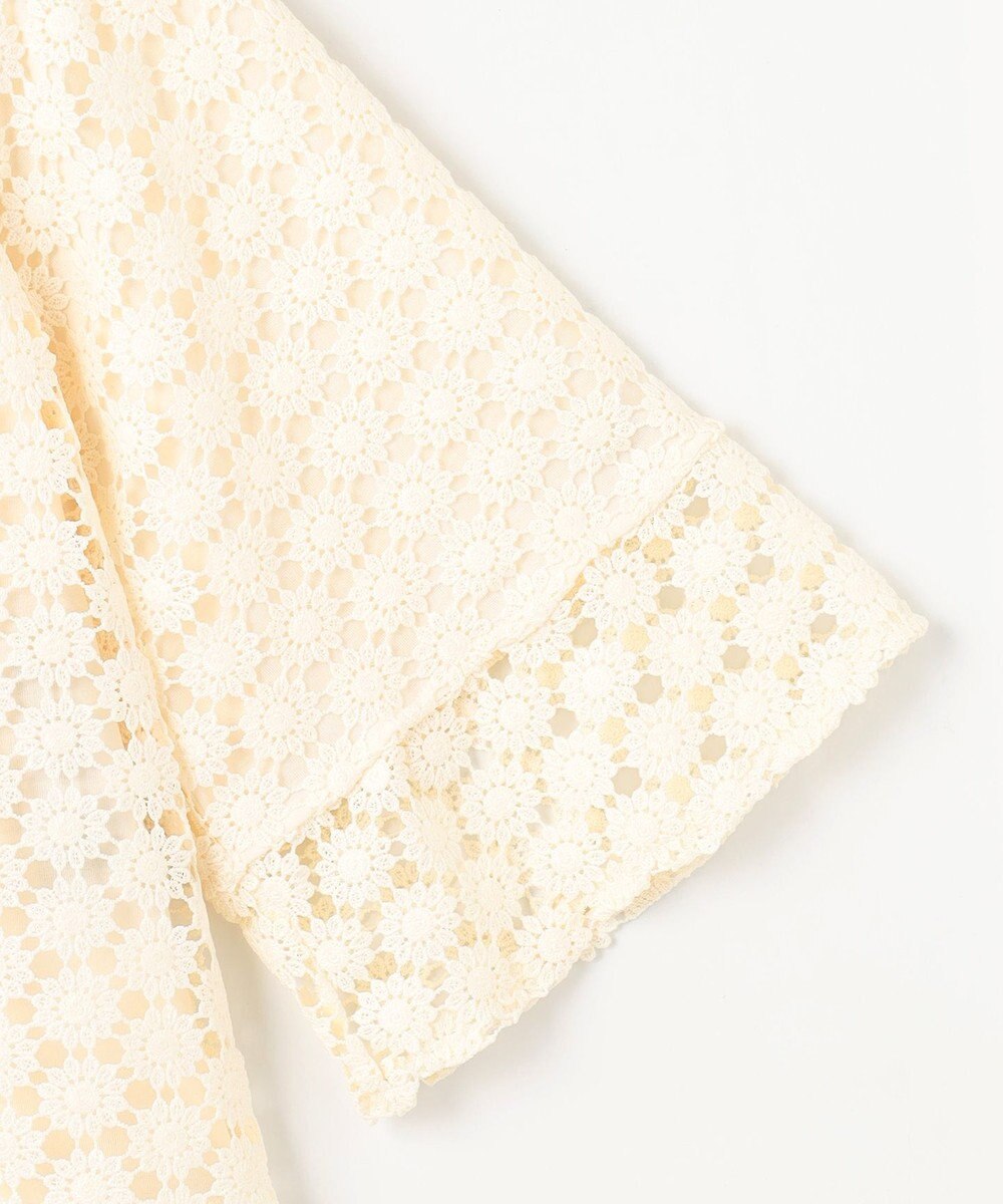 組曲 S 【WEB限定】フラワーレース袖フレア ブラウス 