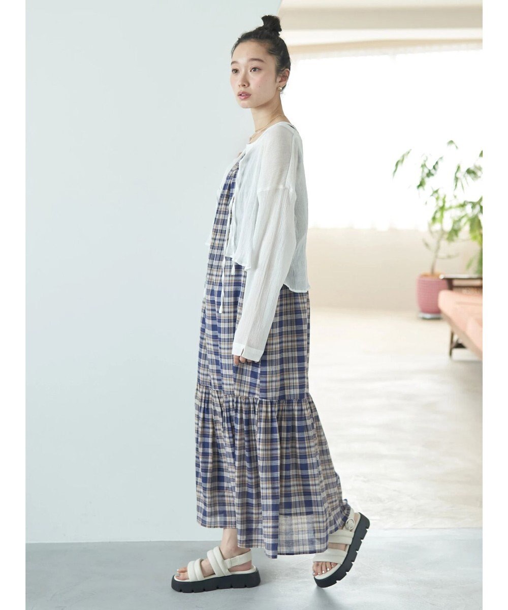 earth music&ecology ＳＥＴ２点クレープリボンブラウス＋インナー 