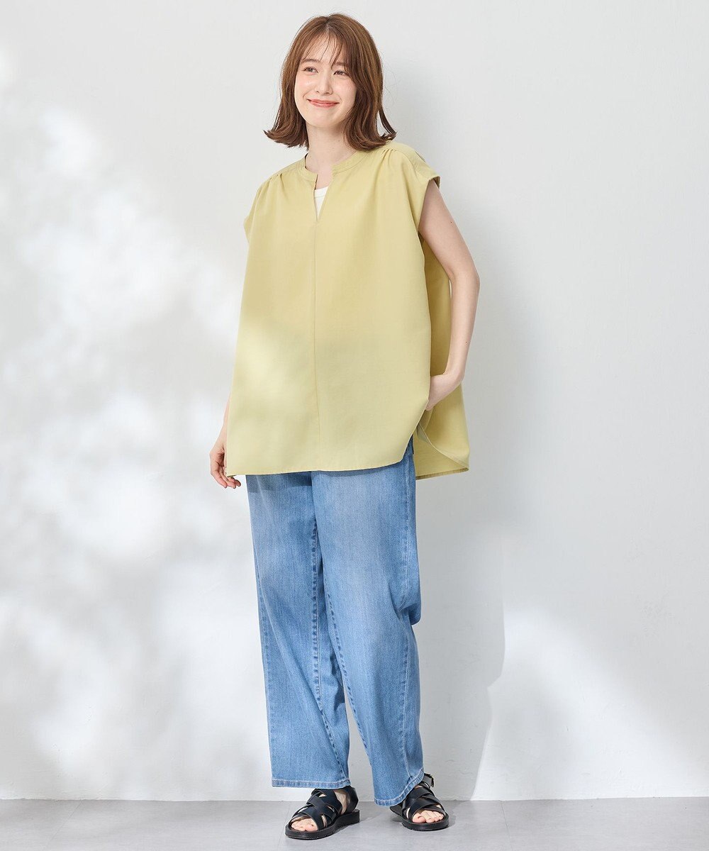 ANY ギャザーショートスリーブブラウス 