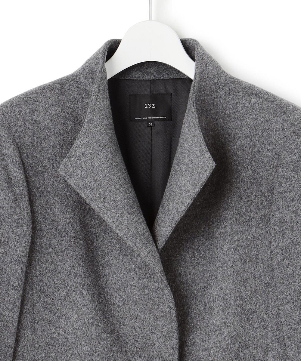 23区 L ウールカシミヤビーバー スタンドカラー  コート 