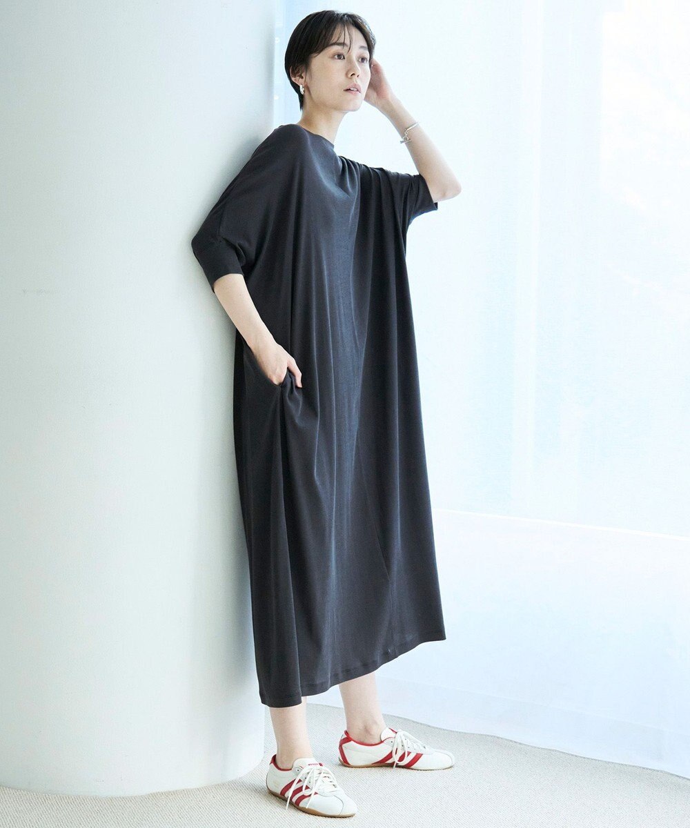 UNFILO ドライタッチフライス ドルマンワンピース 