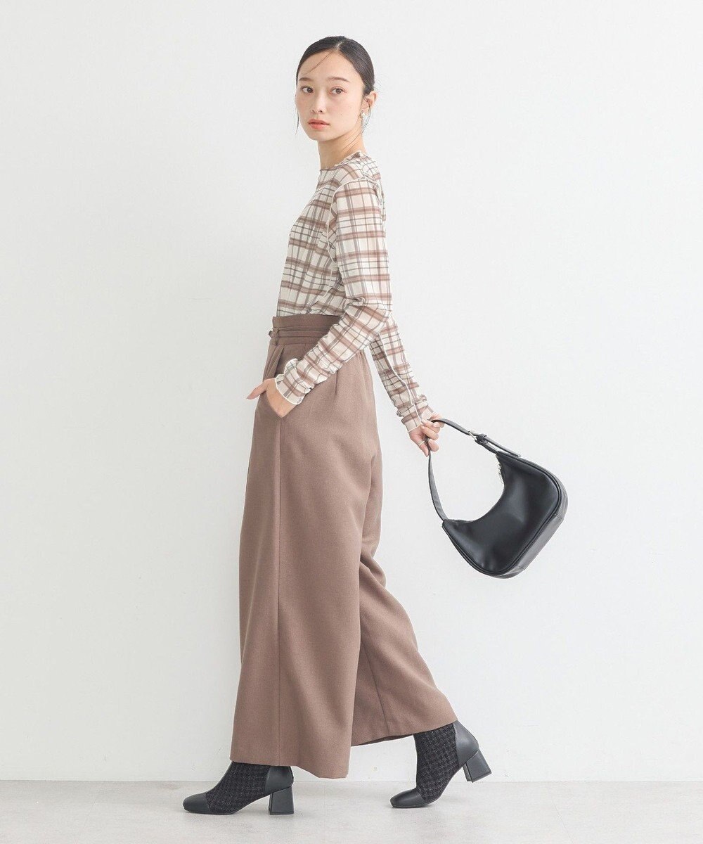 earth music&ecology シアーチェックプルオーバー 