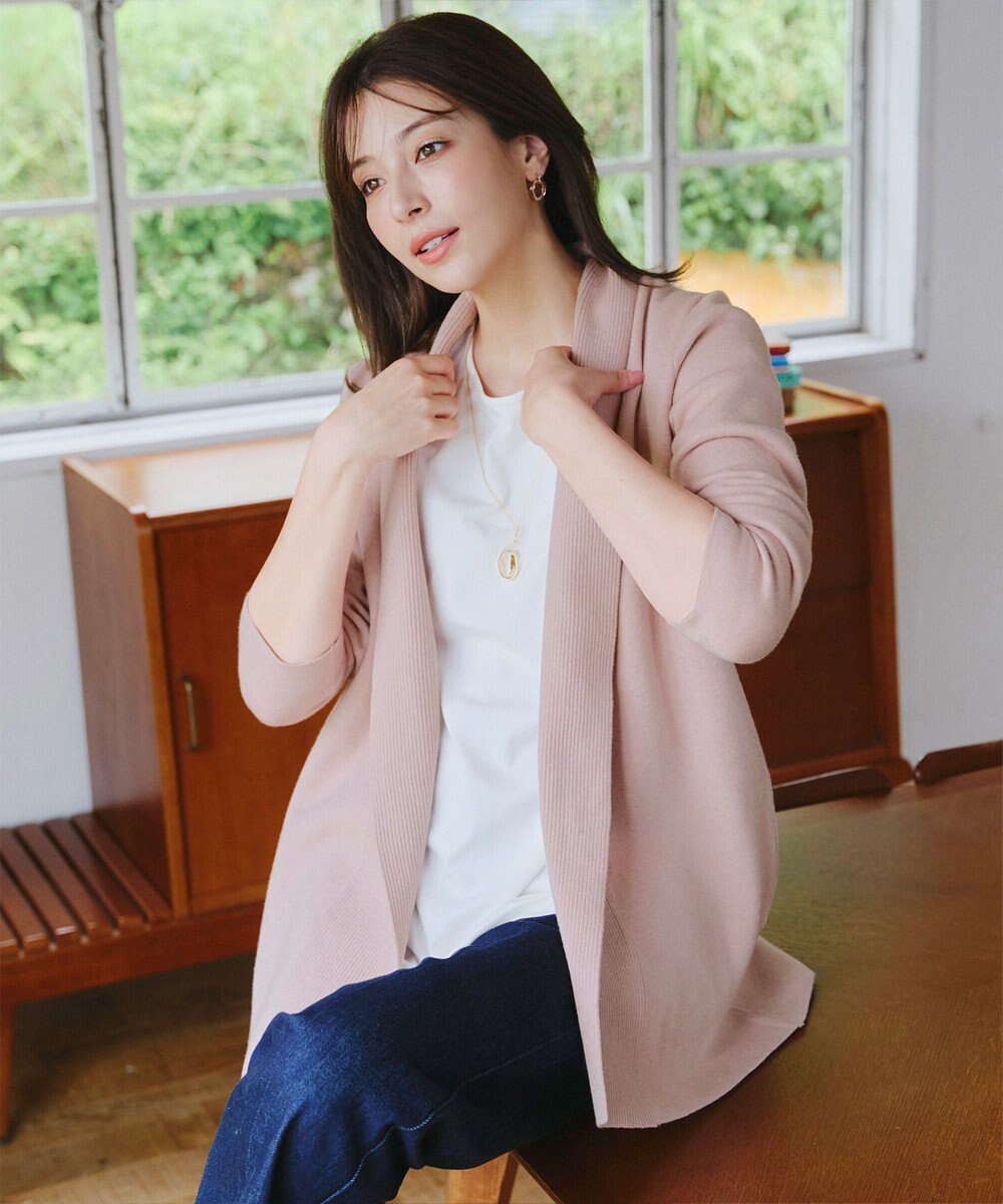 Tiaclasse 【新色追加・洗える】ミラノリブミドル丈カーディガン 