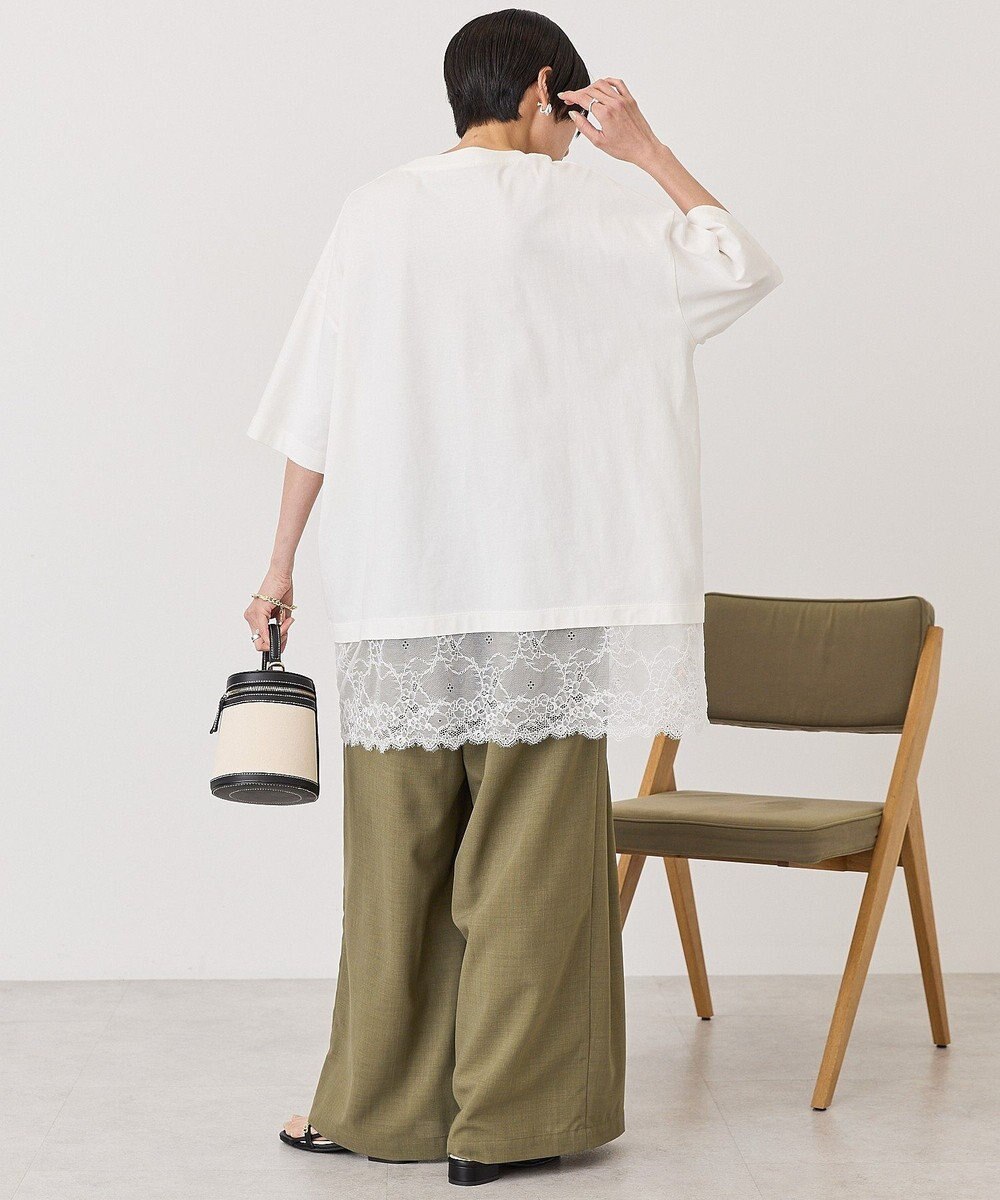 AMERICAN HOLIC カレッジロゴレースドッキングＴシャツ 