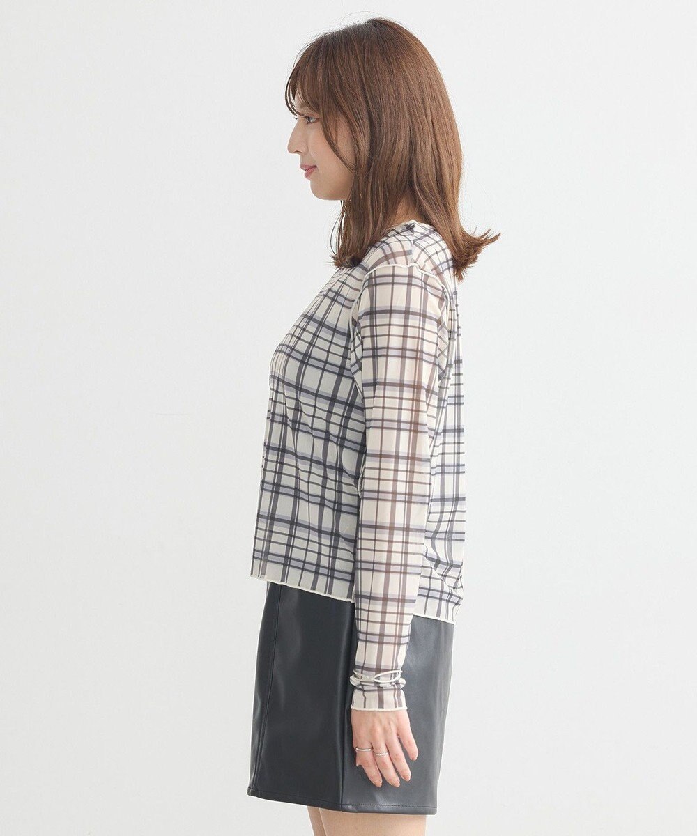 earth music&ecology シアーチェックプルオーバー 