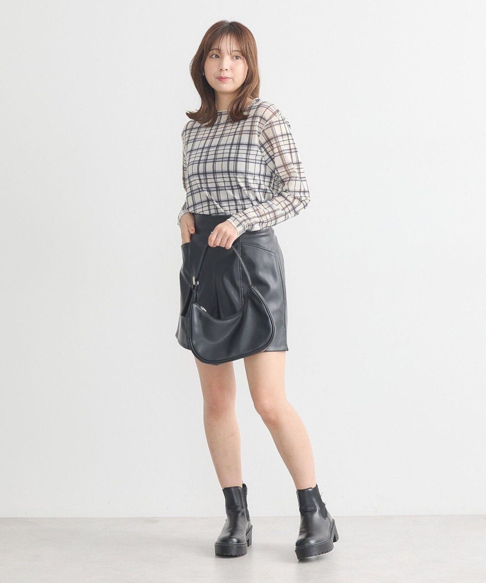 earth music&ecology シアーチェックプルオーバー 