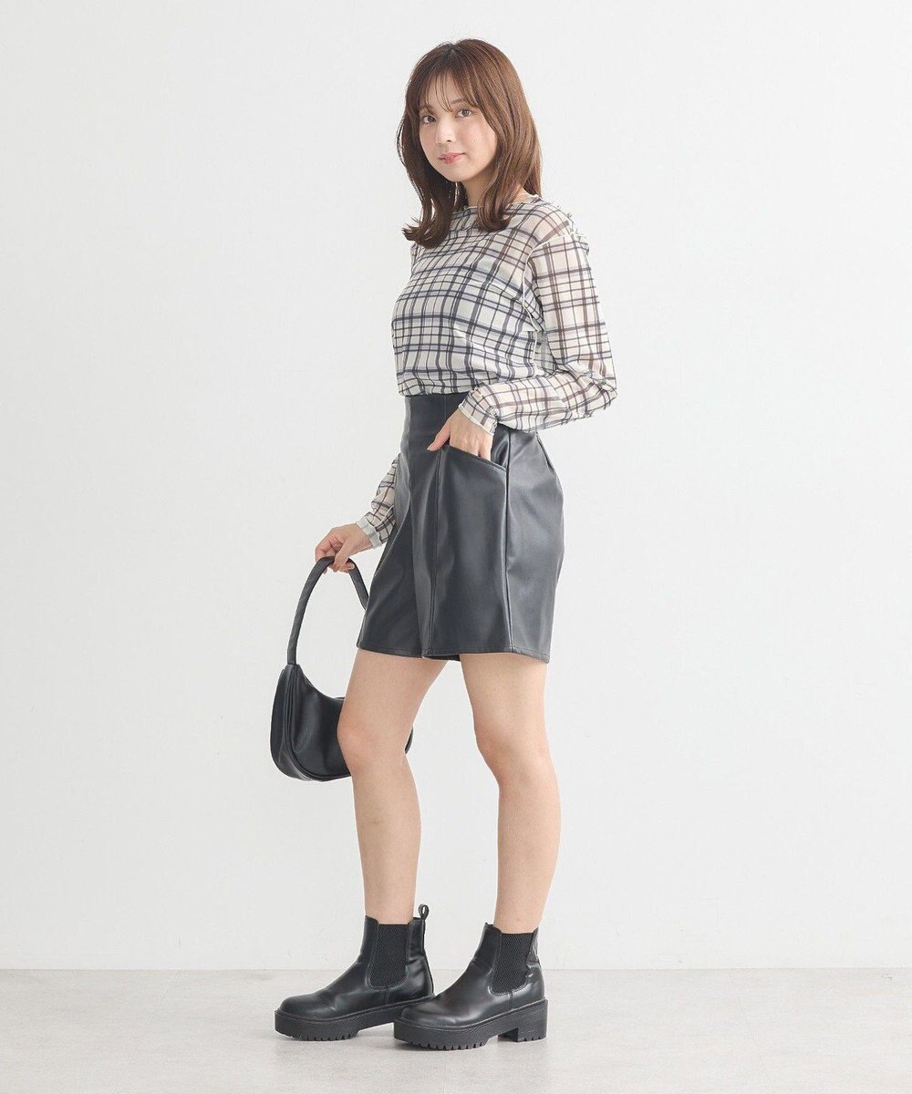 earth music&ecology シアーチェックプルオーバー 