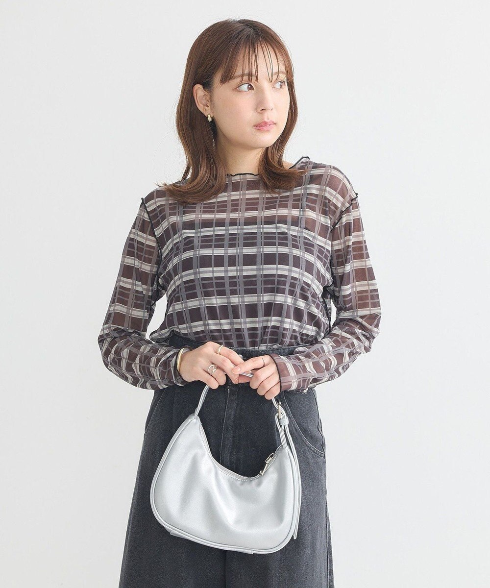 earth music&ecology シアーチェックプルオーバー 