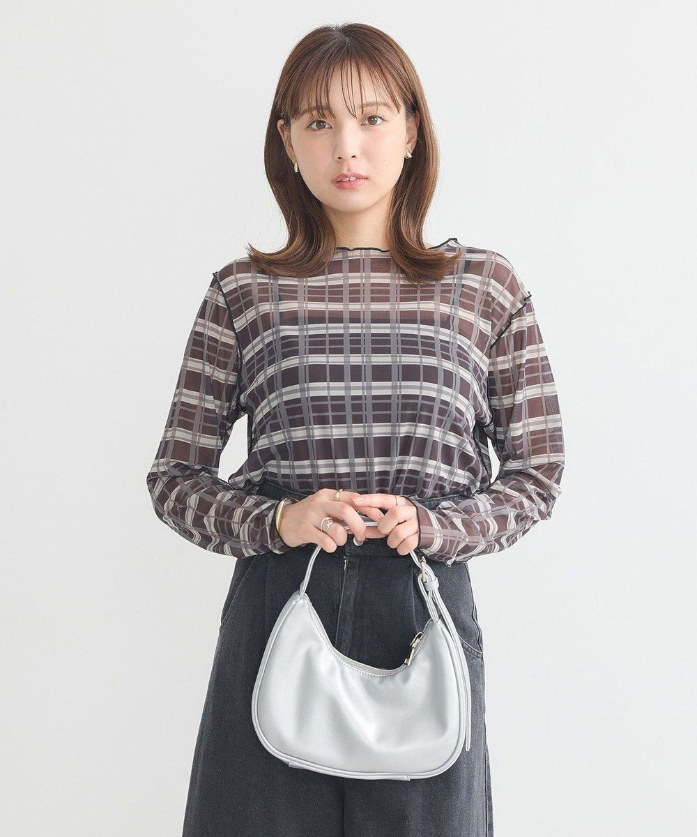 earth music&ecology シアーチェックプルオーバー 