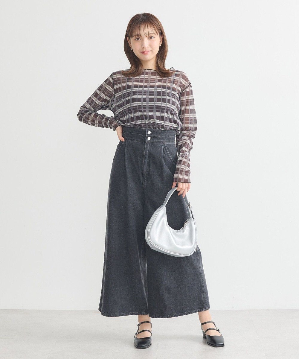 earth music&ecology シアーチェックプルオーバー 