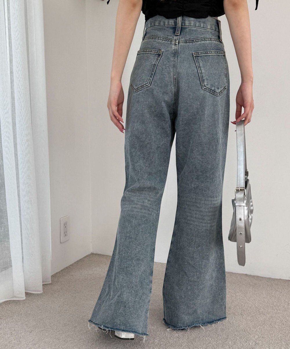 WEGO ダメージフレアデニムパンツ 