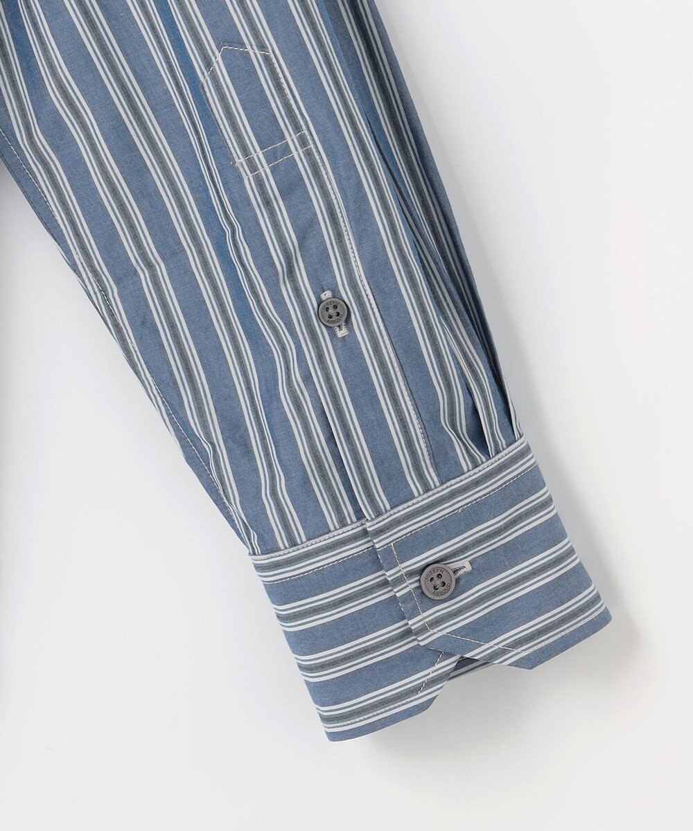 JOSEPH ABBOUD 【シルク混・上質】シルクコットンストライプ シャツ 