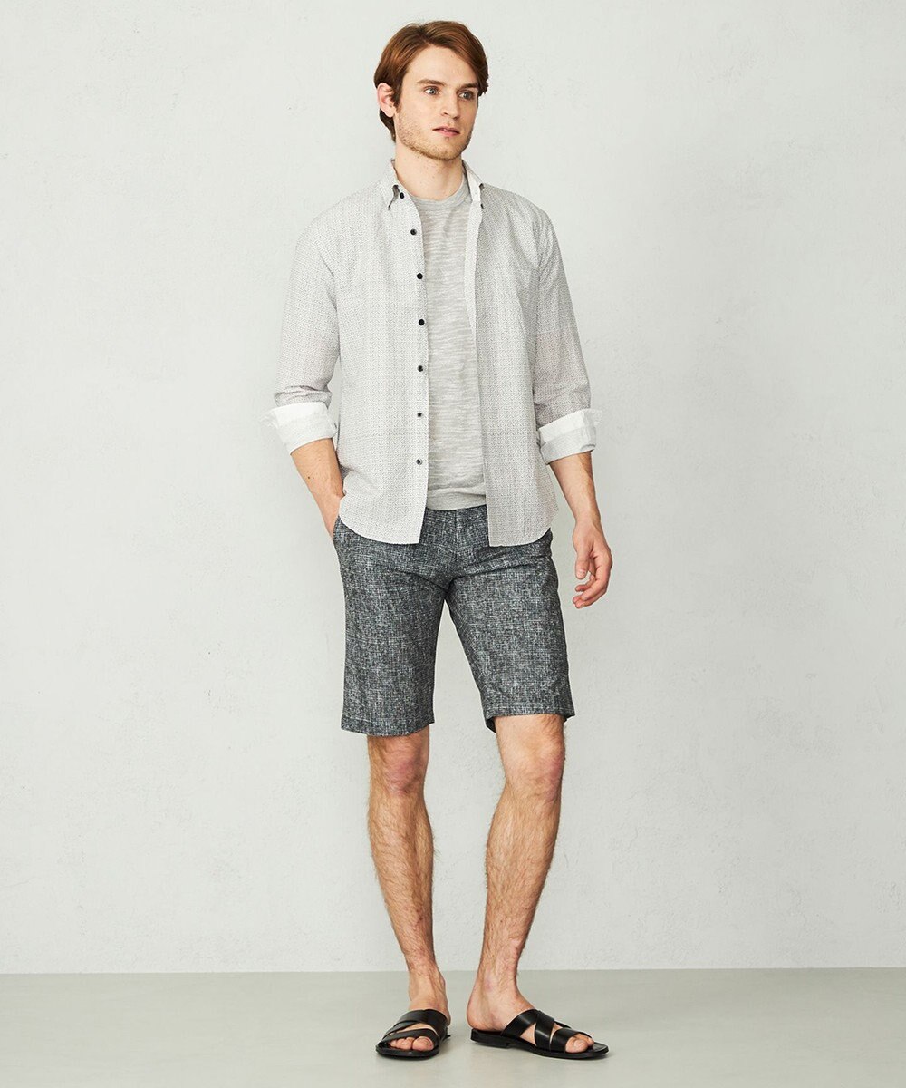 JOSEPH ABBOUD 【オーガニックコットン】リヨセルリネンプリント シャツ 