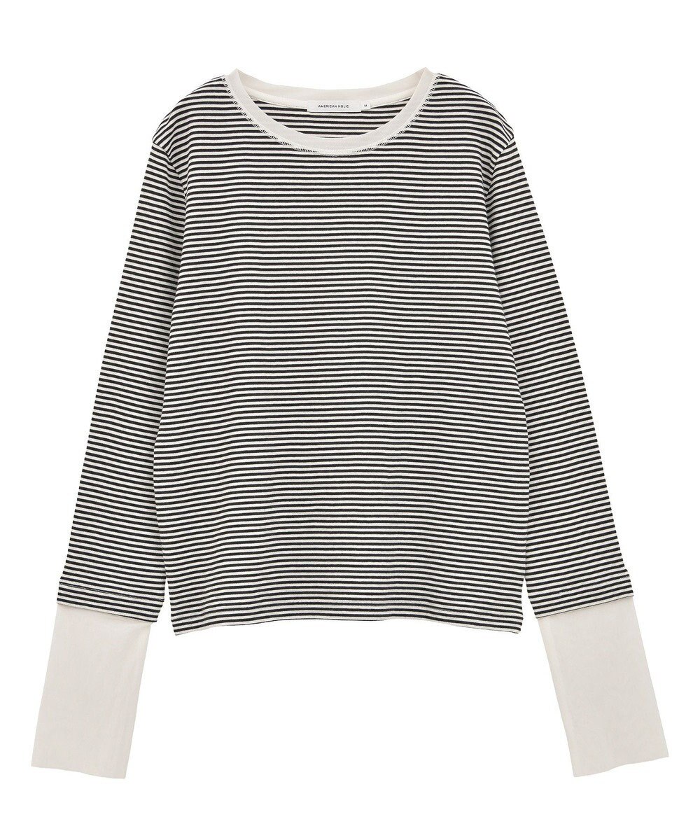 AMERICAN HOLIC 袖チュールレイヤードプルオーバー 