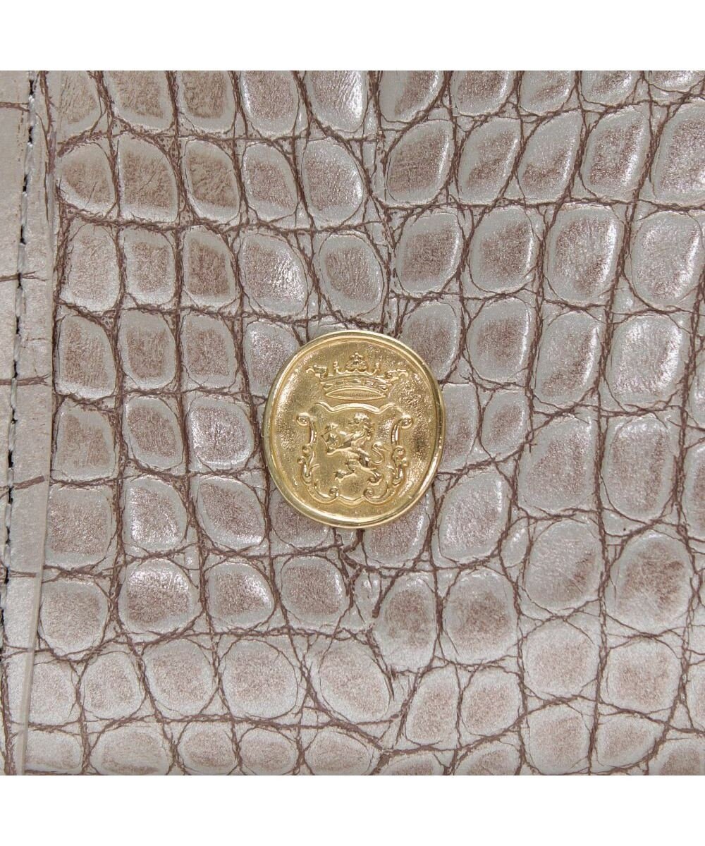 A.D.M.J. 【牛革】クロコ型押しヘリ巻きボストン28cm 