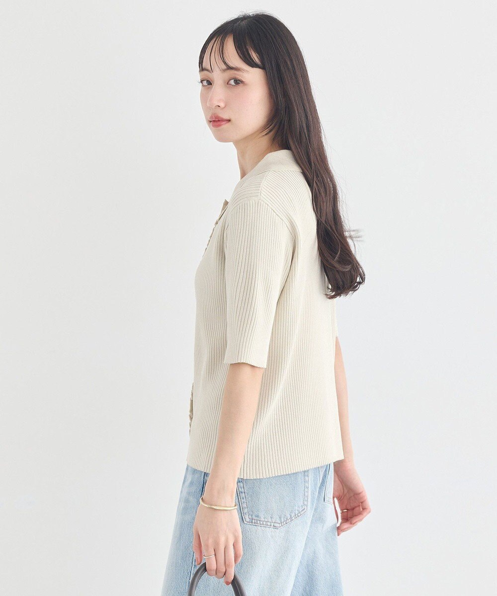 earth music&ecology ミニフリルポロカーディガン 