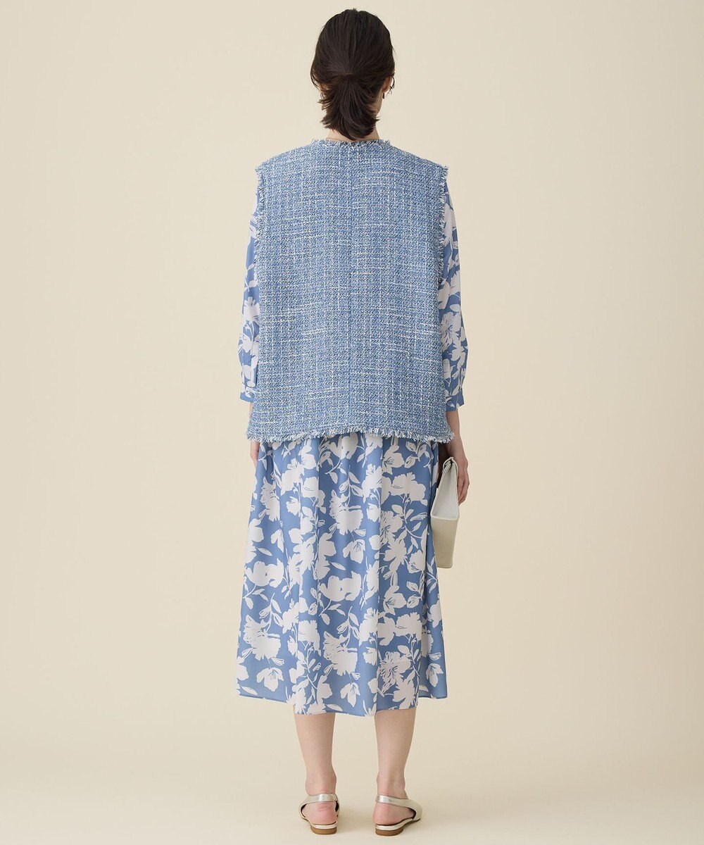 自由区 ファンシーノットツイード ジレ 