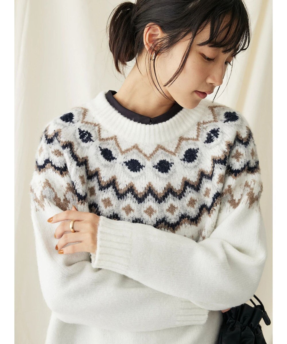 CRAFT STANDARD BOUTIQUE 求心柄ニットプルオーバー 