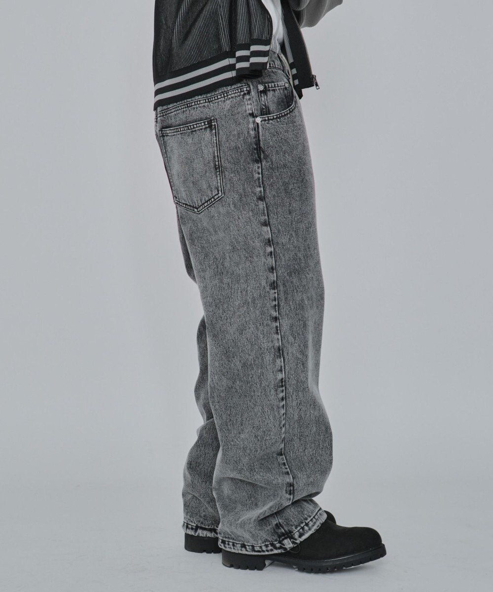 WEGO 【ユニセックス着用ITEM/MLサイズ展開/ウエストゴム】ボクサードッキングデニムパンツ 