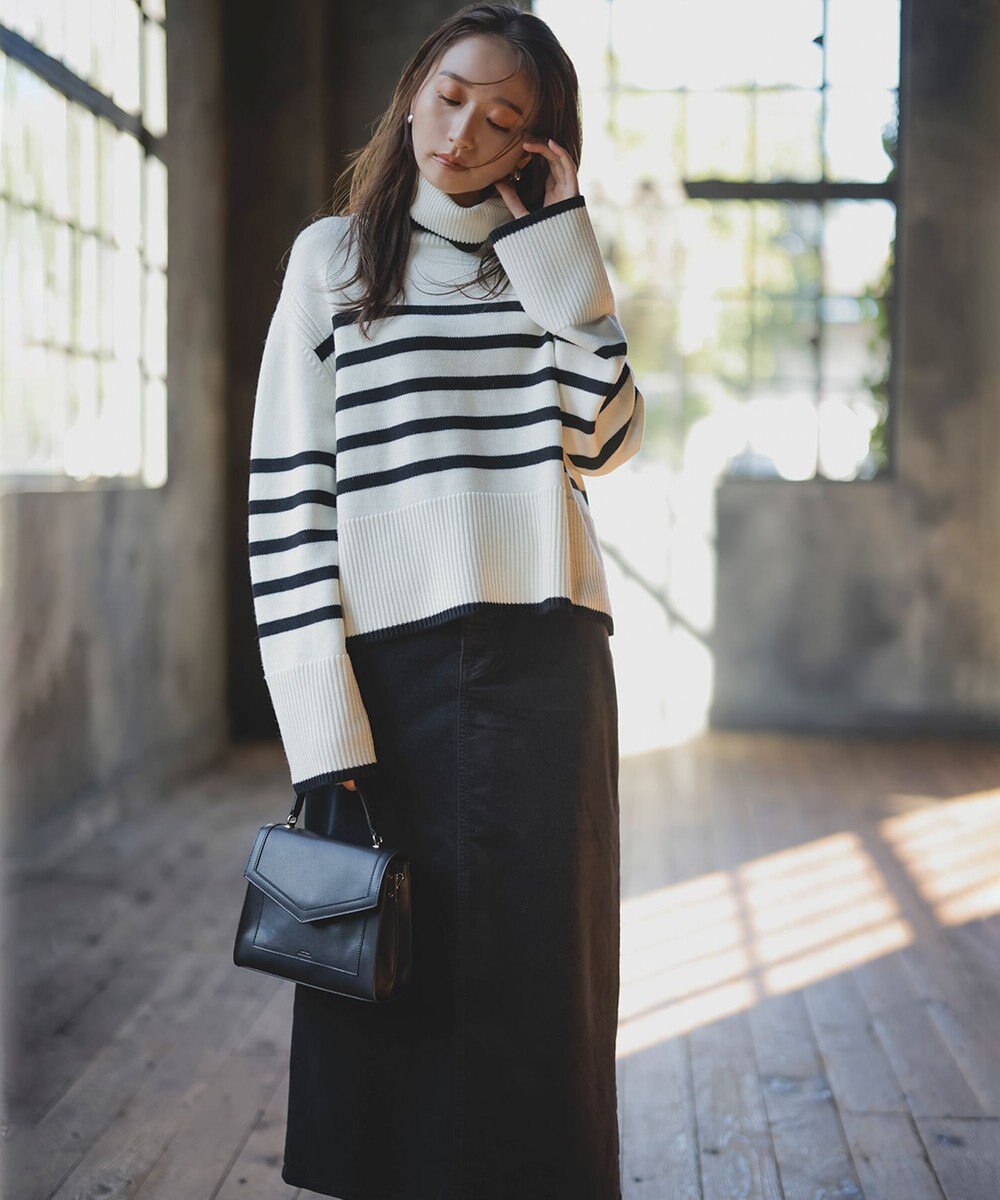 23区 【洗える】23区DENIM ベルベットストレッチ Aライン スカート 