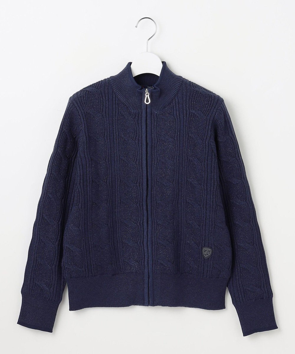 23区GOLF 【WOMEN】ラメケーブルジップアップカーディガン　防風裏地付き 