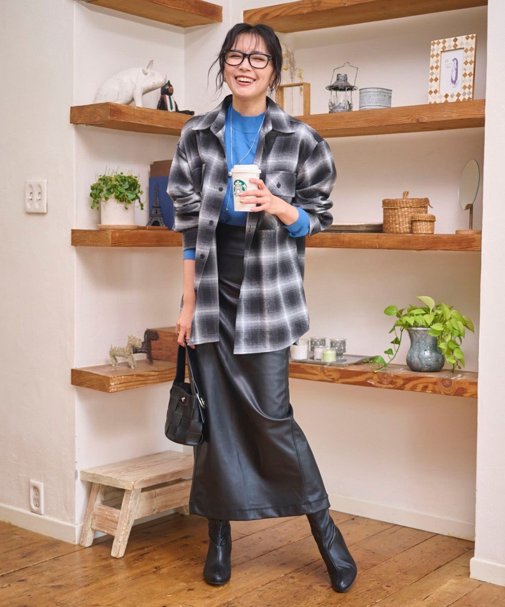 WEGO 【2025年秋冬新作/SMLサイズ展開/ユニセックス着用ITEM】オンブレチェックネルシャツ（LS） 