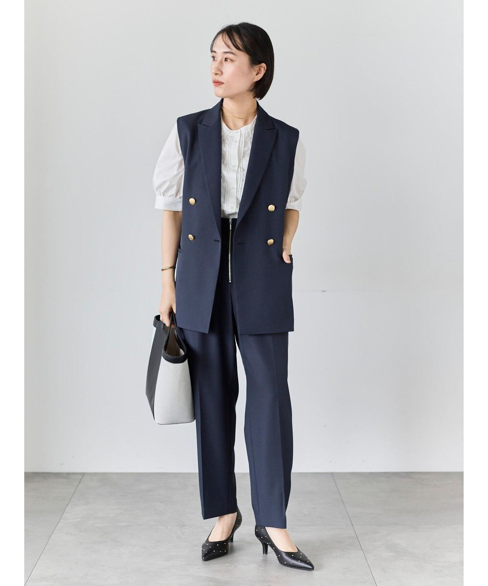 Te chichi フロントZIPリネンライクテーパードパンツ(セットアップ可) 