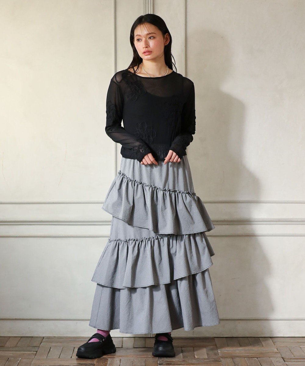 Green Parks ・ＥＬＥＮＣＡＲＥ　ＤＵＥ　コード刺繍シアーロンＴ 