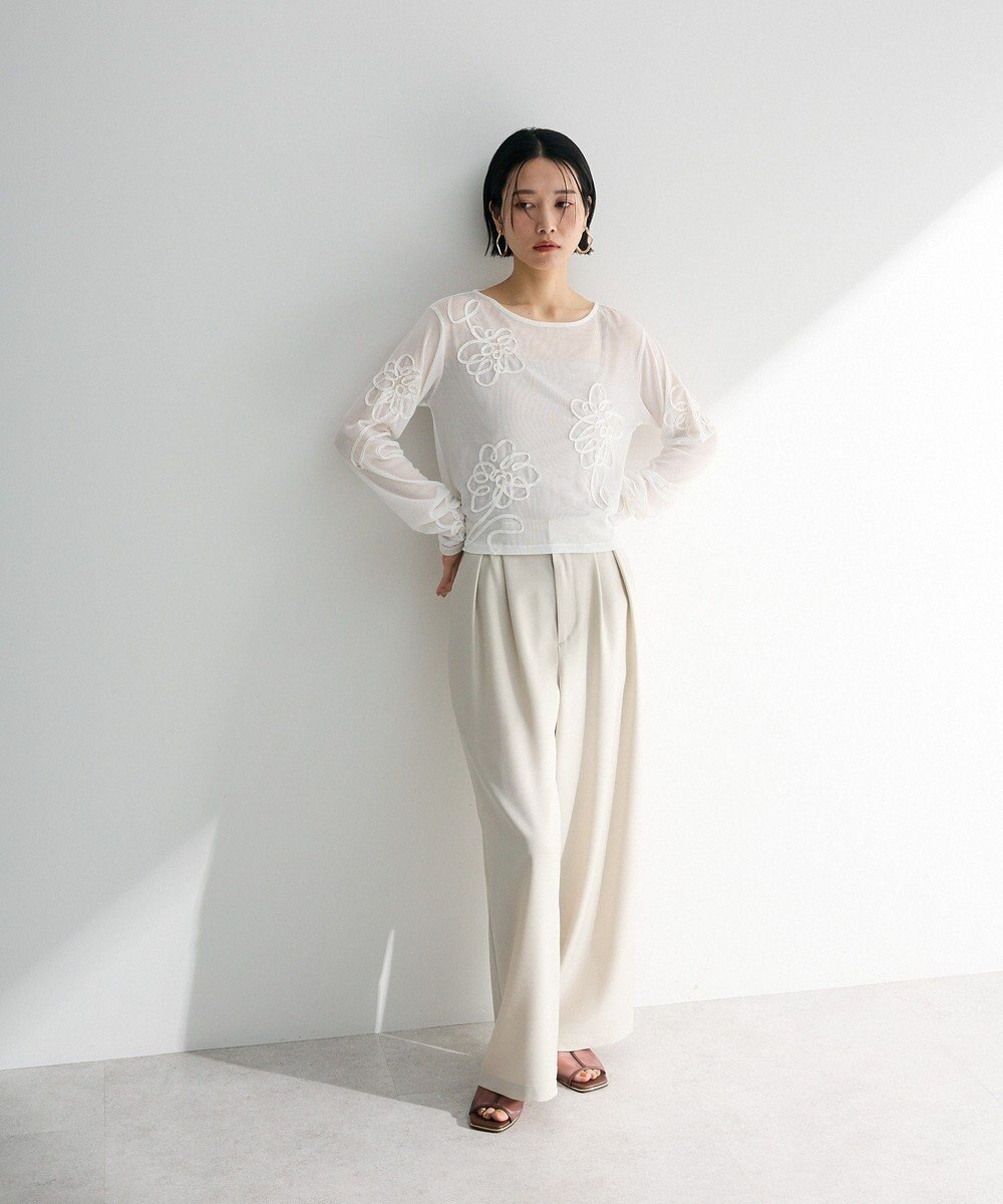 Green Parks ・ＥＬＥＮＣＡＲＥ　ＤＵＥ　コード刺繍シアーロンＴ 