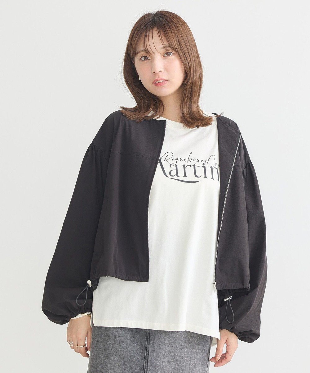 earth music&ecology ノーカラーボリュームブルゾン 