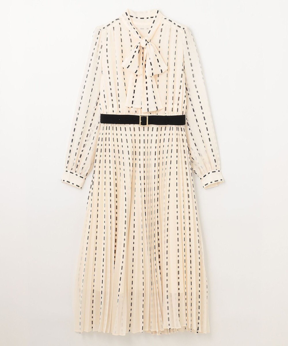 GRACE CONTINENTAL ドットストライププリントワンピース 