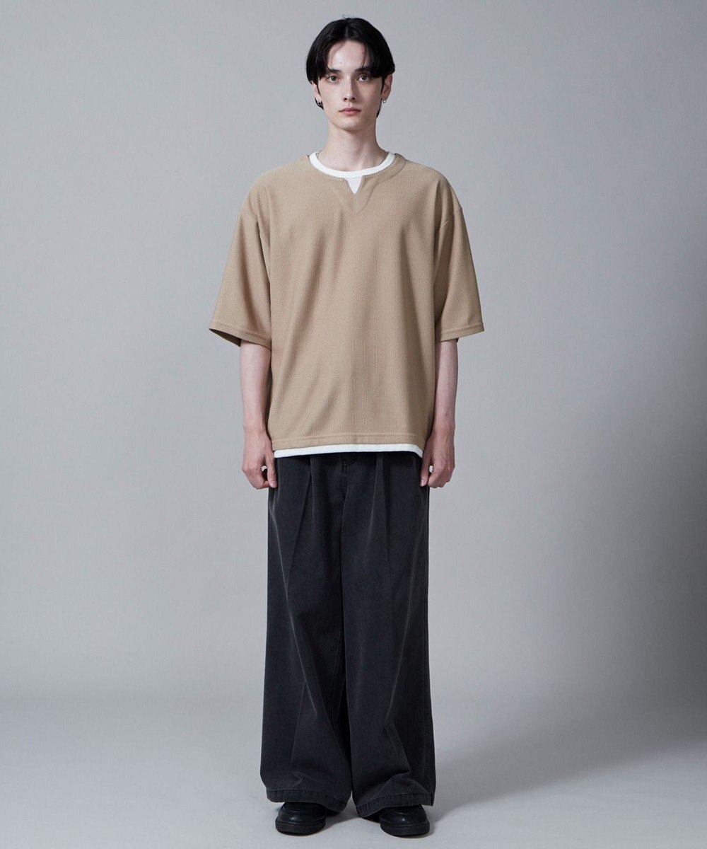 WEGO フェイクレイヤードキーネックT（S） 